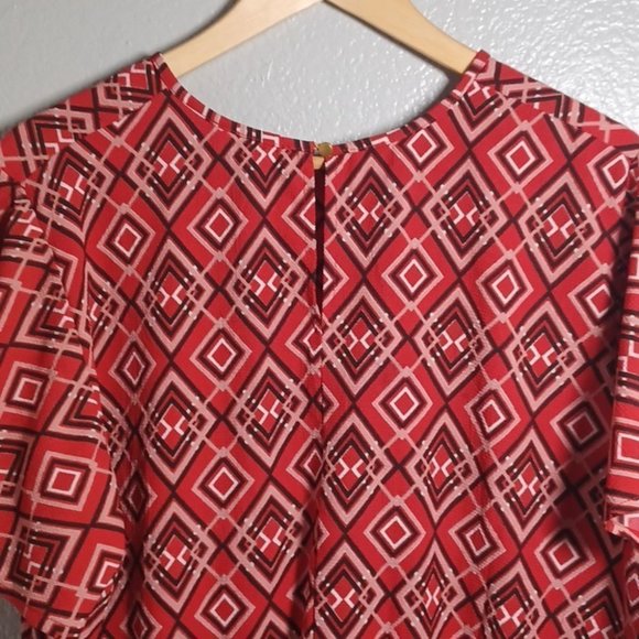 Rainbow red diamond pattern blouse - Picture 4 of 5